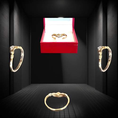 Gold Diamond Claddagh Ring image-4