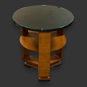20th Century Art Deco Walnut Round Table