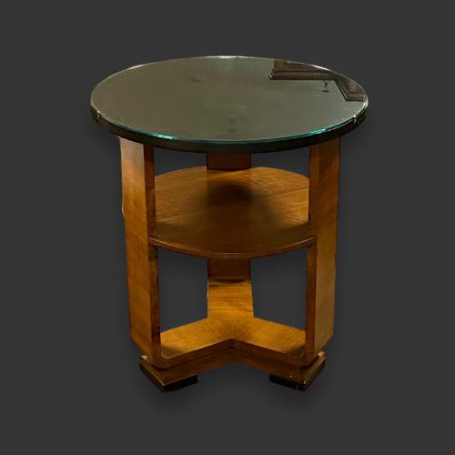 20th Century Art Deco Walnut Round Table image-4