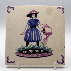 Poole Pottery Dora Batty Design Nursery Tile - Mary Mary