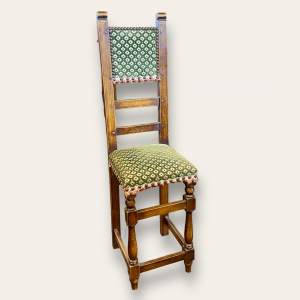 Late 19th Century Upholstered French Fruitwood Childs Correction Chair