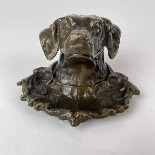 Bronze Gun Dog Inkwell image-2