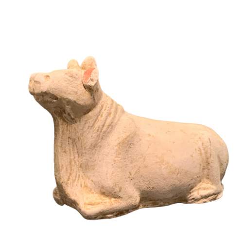 Tang Dynasty Pottery Reclining Bull image-3