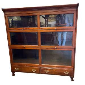 1920s Mahogany Three Tier Book Case With Drawers
