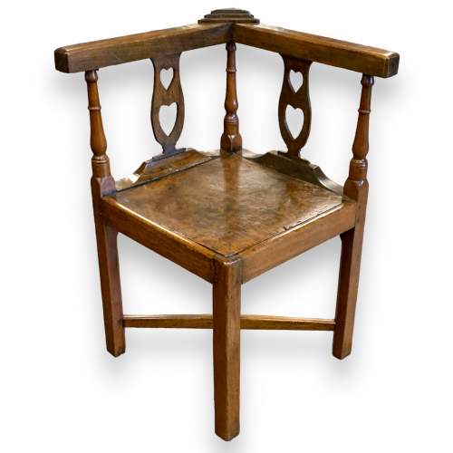Georgian Oak Peg Jointed Corner Chair image-1