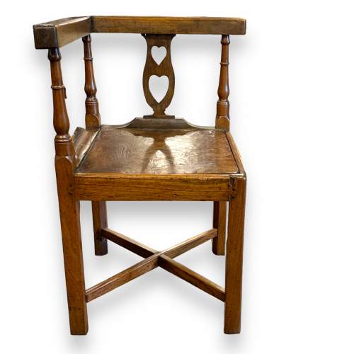 Georgian Oak Peg Jointed Corner Chair image-3
