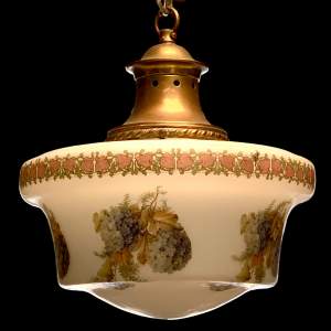 Early 20th Century Large Opaline Glass Hanging Light