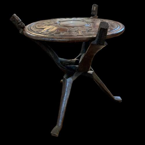 Pair of African Carved Hardwood Occasional Tables image-2