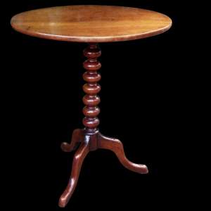 Victorian 19th Century Bobbin Turned Tilt-Top Mahogany Tripod Table