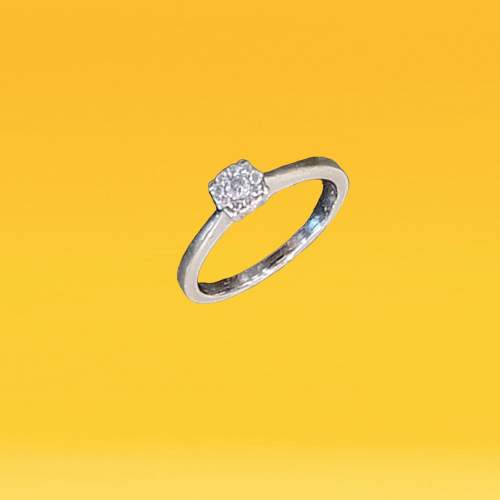 9ct White Gold Diamond Ring image-1