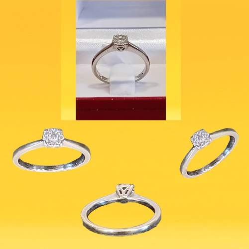 9ct White Gold Diamond Ring image-5