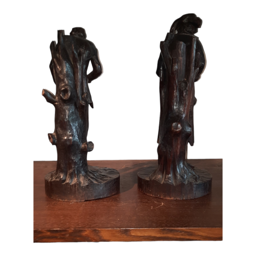 A Pair of Black Forest Figures Sculptures of a Rich Man and Poor Man image-3