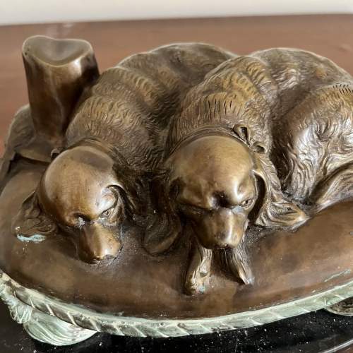 French Cast Bronze by Isidore Jules Bonheur - Dogs on Cushion image-2