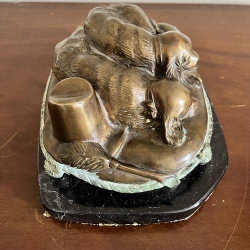 French Cast Bronze by Isidore Jules Bonheur - Dogs on Cushion image-6