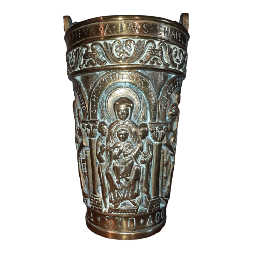 Antique Bronze Religious Holy Water Carrier image-2