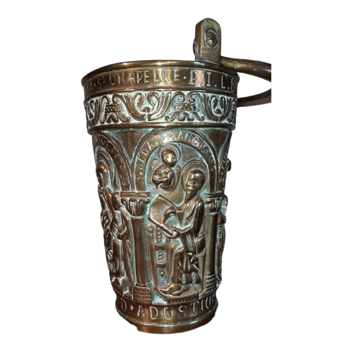 Antique Bronze Religious Holy Water Carrier image-3
