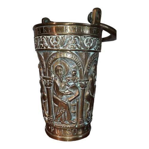 Antique Bronze Religious Holy Water Carrier image-4