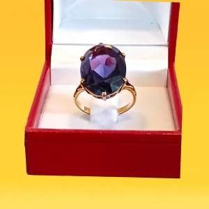 Large Sapphire Gold Ring