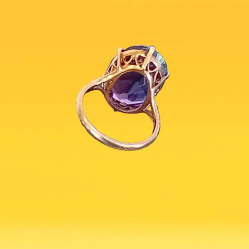 Large Sapphire Gold Ring image-4