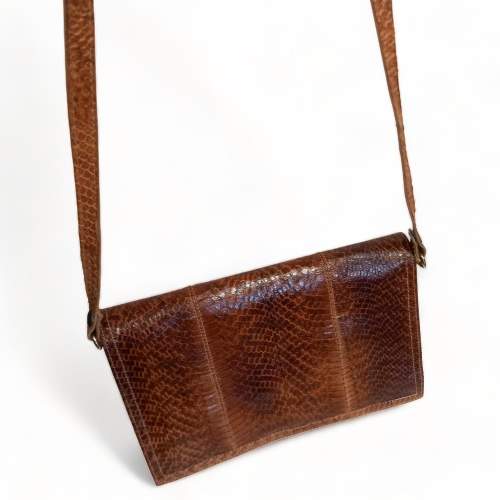 1950s Mid Century Snakeskin Leather Shoulder Bag image-2