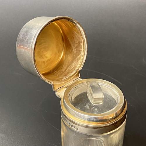 Edwardian Silver and Enamel Glass Scent Bottle image-4