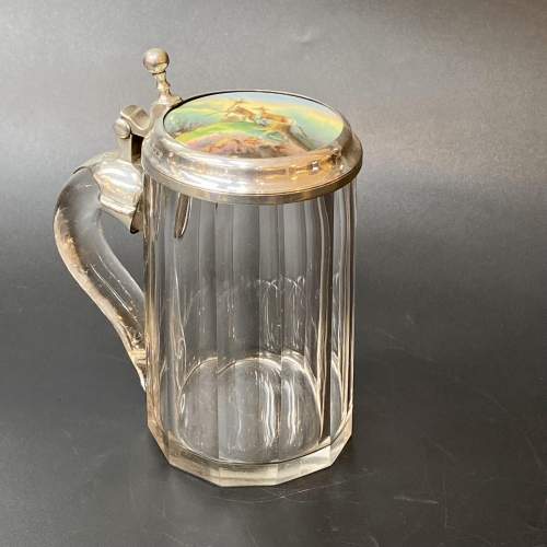 George V Silver Mounted Glass Tankard image-1