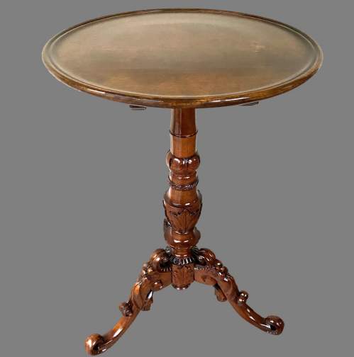 An Elegant Victorian Walnut Tilt Top Wine Table image-1