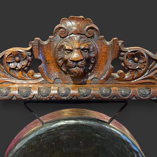 Victorian Carved Oak Dinner Gong image-2
