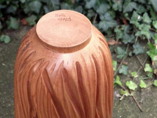Seth Leach Early 21st Century Woodcraft Carved Maple Vase image-5