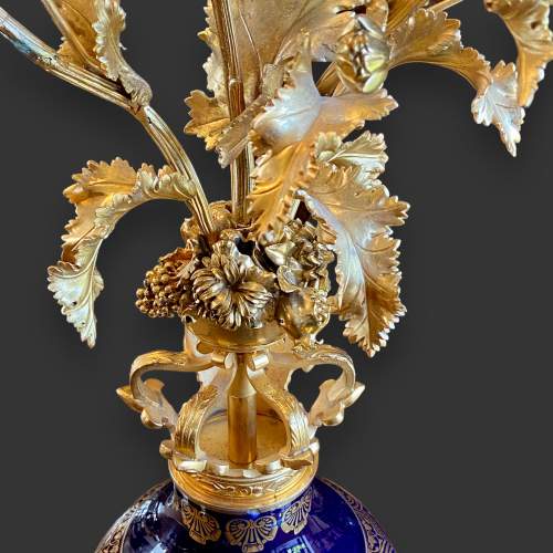 19th Century Sevres Style Gilt Bronze and Ceramic Candelabra image-5