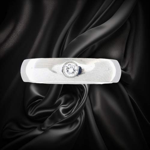 Heavy Platinum Diamond Ring image-2