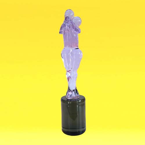 Large Murano Glass Sculpture with Purple Hue image-3
