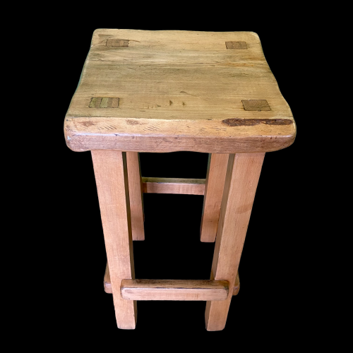 Vintage Oak Bespoke Made Stool by Clive Cowell image-2