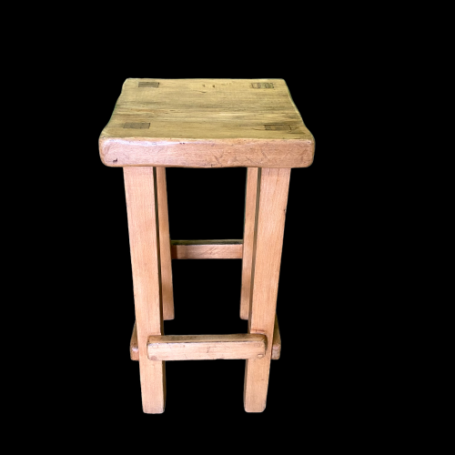 Vintage Oak Bespoke Made Stool by Clive Cowell image-1