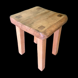 Vintage Small Oak Bespoke Made Stool by Clive Cowell