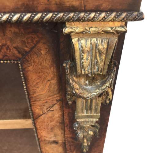 Good Quality Antique Victorian Burr Walnut Glazed Bookcase image-2