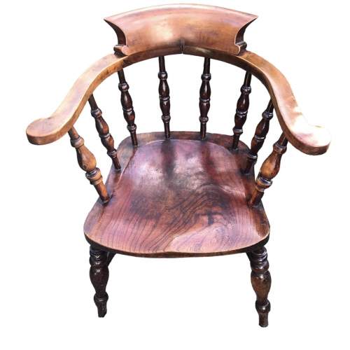 Antique Victorian Country Smokers Bow Armchair image-1