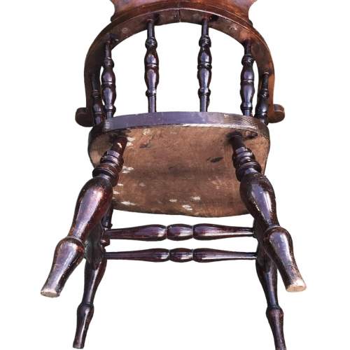 Antique Victorian Country Smokers Bow Armchair image-2