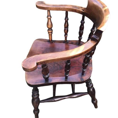 Antique Victorian Country Smokers Bow Armchair image-3