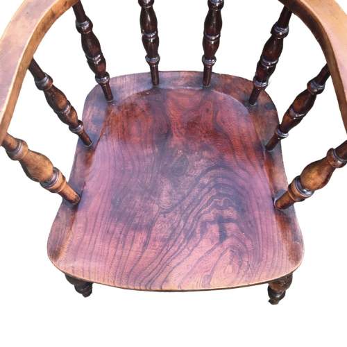 Antique Victorian Country Smokers Bow Armchair image-6