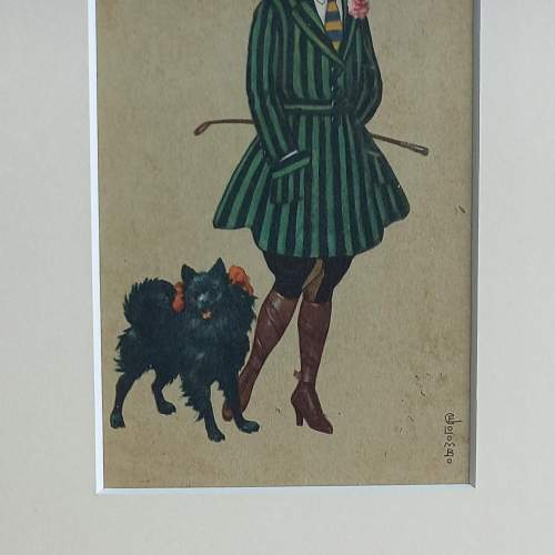 Framed Original Early 20th Century Italian Postcard by E Colombo image-5