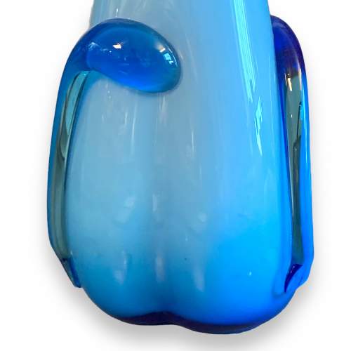Murano Tall Pale Blue Glass Vase image-3