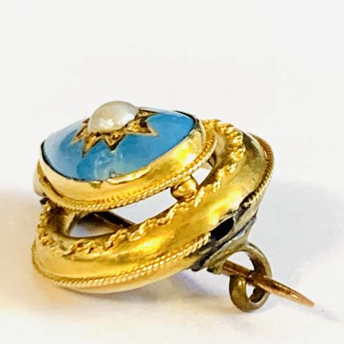 Victorian Gold and Enamel Brooch Tie Pin image-3