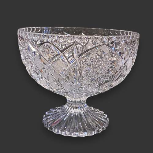 Large Cut Glass Footed Bowl image-1