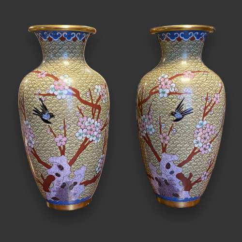 Pair of Cloisonne Vases image-1