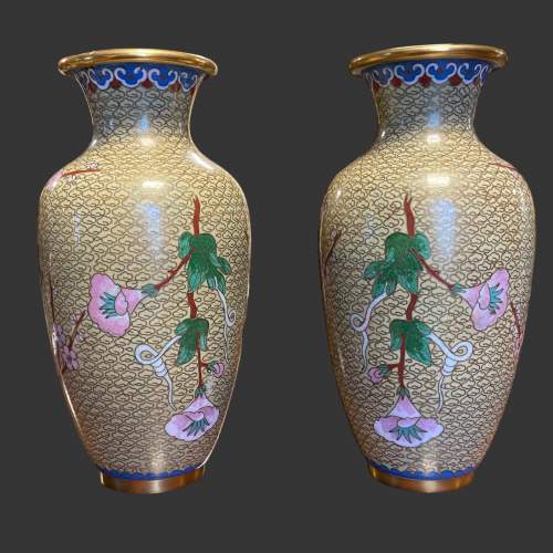 Pair of Cloisonne Vases image-2