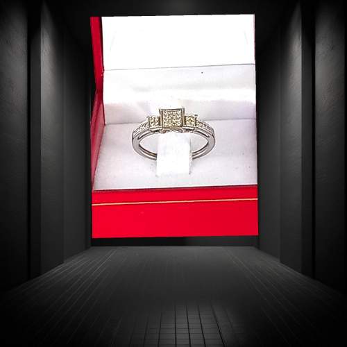 Gold Diamond Art Deco Design Ring image-1