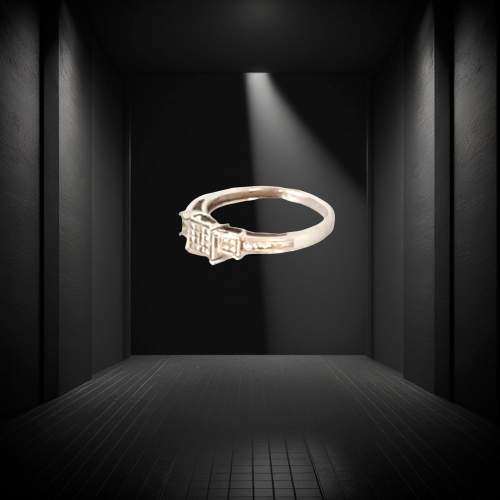 Gold Diamond Art Deco Design Ring image-3