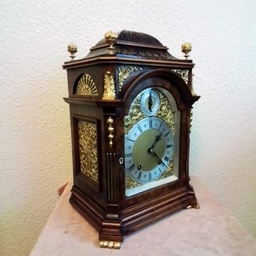 Walnut Mantel Clock by Lenzkirch with Gilt Mounts image-2