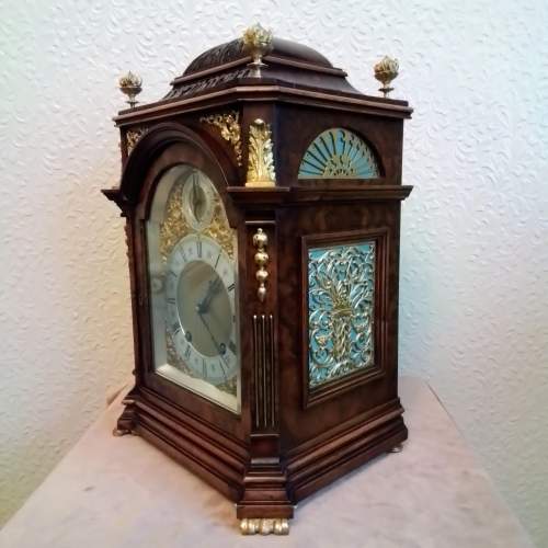 Walnut Mantel Clock by Lenzkirch with Gilt Mounts image-3